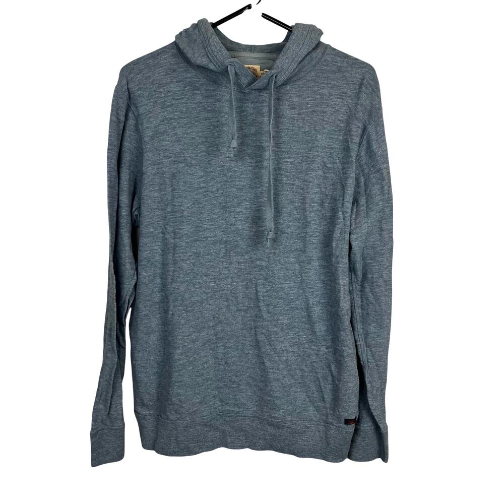 Faherty 100% Cotton Med stretch hooded long sleeve light blue
